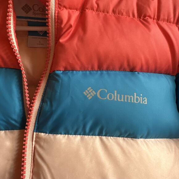 New Columbia Down Coat Hooded Tumble Rock™ Down Girl’s Large Pink Winter Jacket - Picture 4 of 11